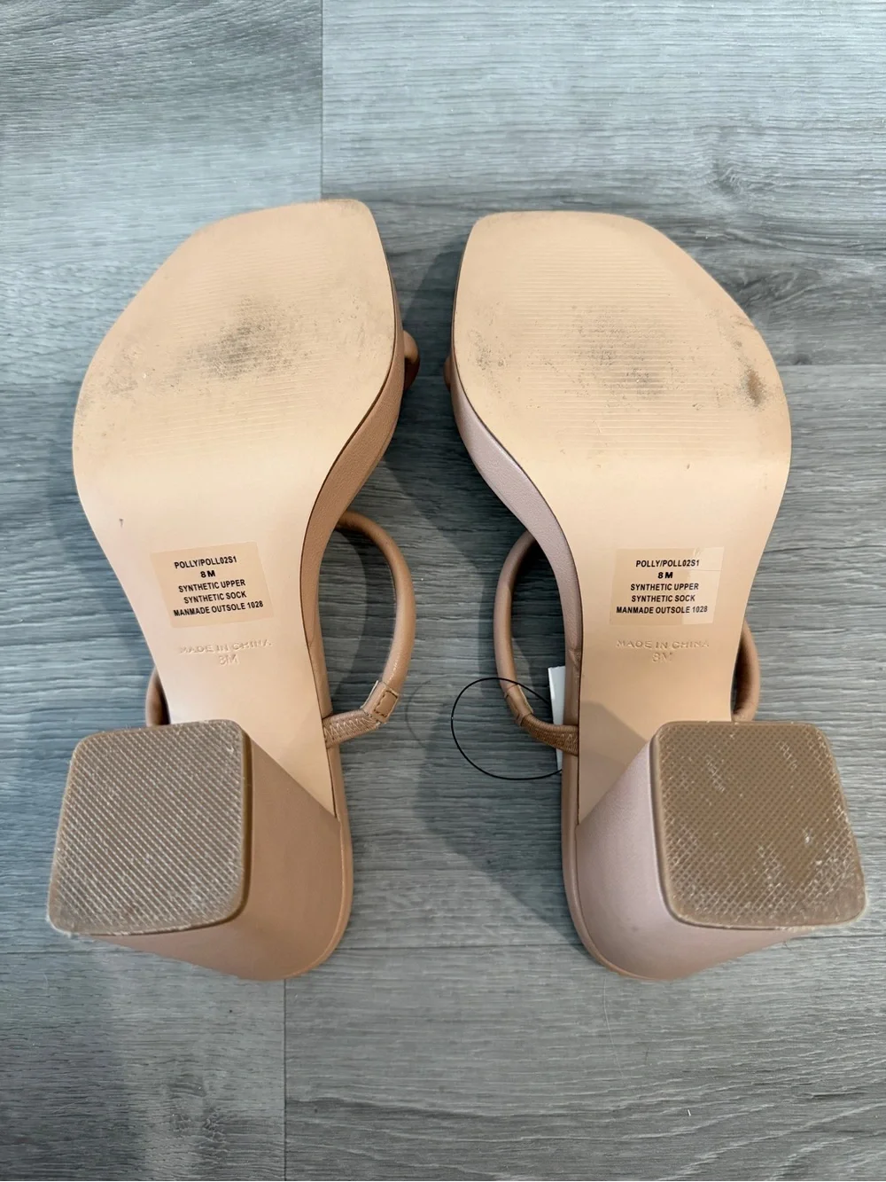 Steve Madden Tan Double-Strap Square-Toe Heeled Sandals